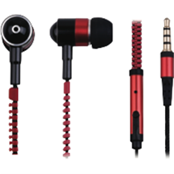 GVA Zipper Earphone Red