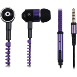 GVA Zipper Earphone Purple