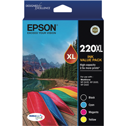 Epson 220 High Capacity DURABrite Ultra 4 ink Value Pack