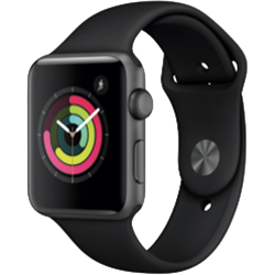 Apple Watch Series 3 GPS 42mm Space Grey Aluminium Case with Black Sport Band