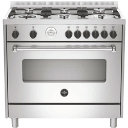 La Germania Americana 90cm Dual Fuel Upright Cooker - Stainless Steel