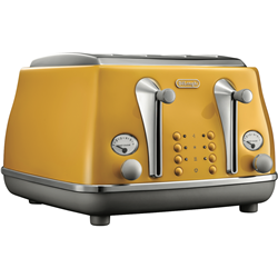 DeLonghi Icona Capitals Yellow 4 Slice Toaster