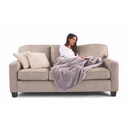 Sunbeam Throw Rug Sherpa Fleece Grey