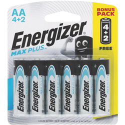 Energizer Max Plus AA Batteries 4+2 pack
