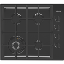 Chef 60cm Gas Cooktop Dark Stainless