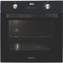 ARTUSI 60cm Built In Pyrolytic Oven Black Glass