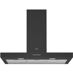 Smeg 90cm T Shaped Canopy Rangehood Black Gloss