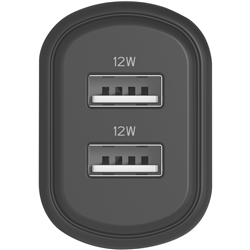 Cygnett PowerPlus 12w Dual Port Wall Charger - Black