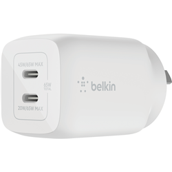 Belkin Dual USB-C GaN Wall Charger with PPS 65W