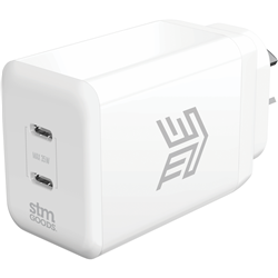 STM 35W Dual Port USB-C & USB-C - White