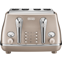 DeLonghi Icona Metallics 4 Slice Toaster Beige