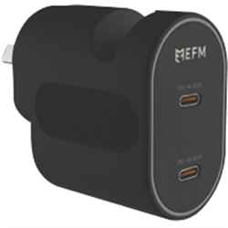 EFM 35W Dual Port Wall Charger - Black
