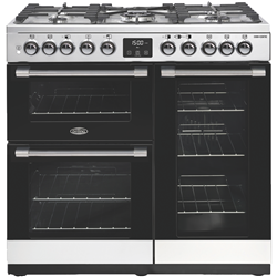 Belling 90cm Dual Fuel Upright Cooker Stainless Steel