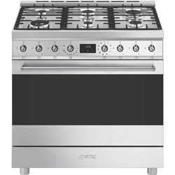 Smeg Classic 90cm Dual Fuel Freestanding Cooker Stainless Steel