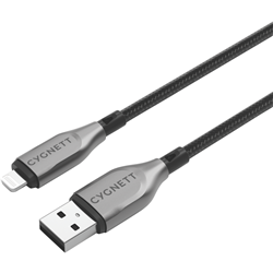 Cygnett USB 2.0 Armoured braided USB A Lightning 1m Black