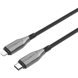 Cygnett USB 2.0 Armoured braided USB C Lightning 2m Black