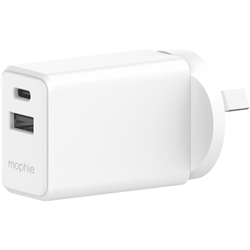 Mophie Essential 30W USB-C & USB-A Wall Charger White