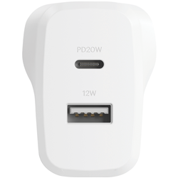 Cygnett Powerplus 32W PD Dual Port Wall Charger - White