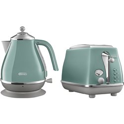 DeLonghi Icona Capitals Breakfast Pack Green Kettle And 2 Slice Toaster