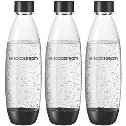 Sodastream 1 Litre Carbonator Bottle Triple Pack Fuse Black Dishwasher Safe
