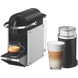 Nespresso Pixie Capsule Coffee Machine Silver & Aeroccino 3