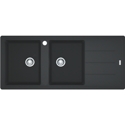 Franke Bali Double Bowl Sink with Right Hand Drainer - Onyx