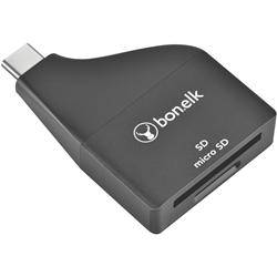 Bonelk USB-C to MicroSD/SD Adapter (Black)