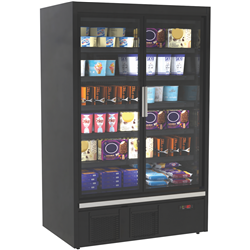 Hussmann Self-Contained Multideck Black Glass Door Freezer